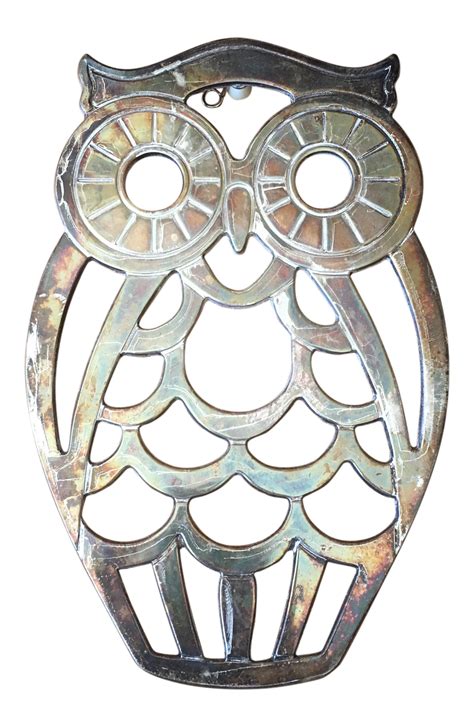 Leonard Silverplate Owl Trivet | Trivets, Chairish, Silver plate