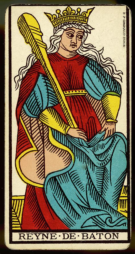 Draw your tarot cards from the deck. Tarot Card - Reyne De Baton (queen Drawing by Mary Evans Picture Library