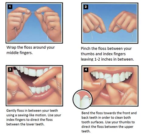 Get a long piece of dental floss (roughly 18cm), so that the ends can be wrapped. Step by step guide to teeth flossing | News | Dentagama