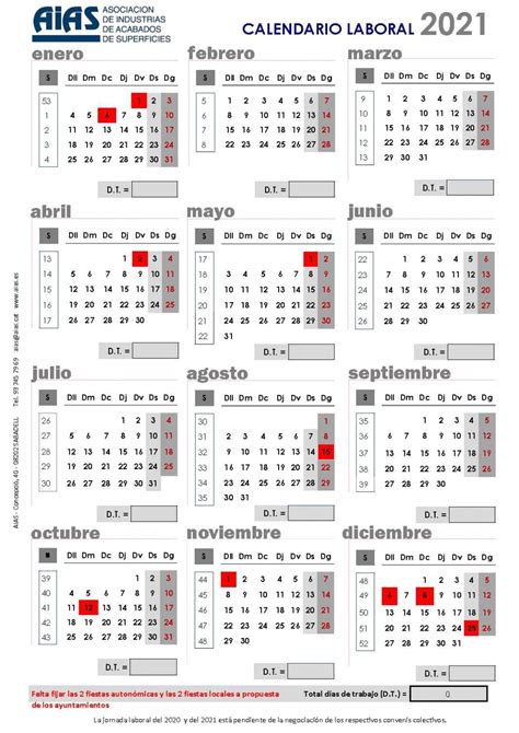 A pocos días de que se acabe un 2020 marcado por la pandemia del coronavirus muchos ya tienen la mente puesta en el 2021. Calendario Laboral 2021 Barcelona : Modelos De Calendarios ...