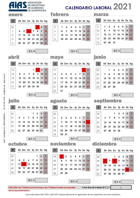 Calendario laboral oficial 2021, publicado en el boe. Calendario Laboral 2021 Barcelona : Modelos De Calendarios ...
