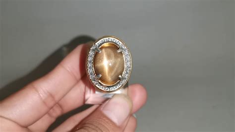 Cincin wanita batu akik pasir emas persegi panjang oval (rcpe05). Batu Cincin Biduri Surya Pasir Emas Star 4 Sunstone Tapak ...