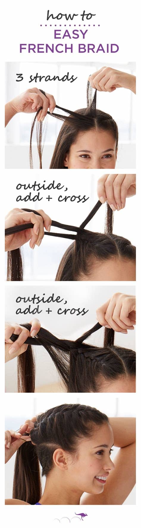 Once you french braid other people's hair perfectly, you might be able to do your own hair. How To: Easy French Braid | Keep hair out of your face at ...