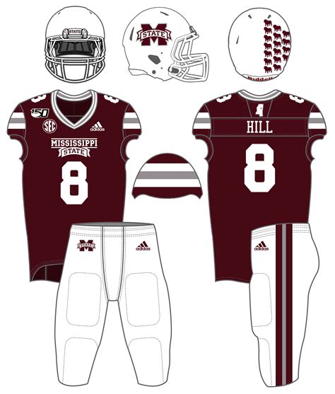 Descriptionmississippi state football uniforms 2020.png. 2019 Mississippi State Football Uniform Season Review - Hail State Unis