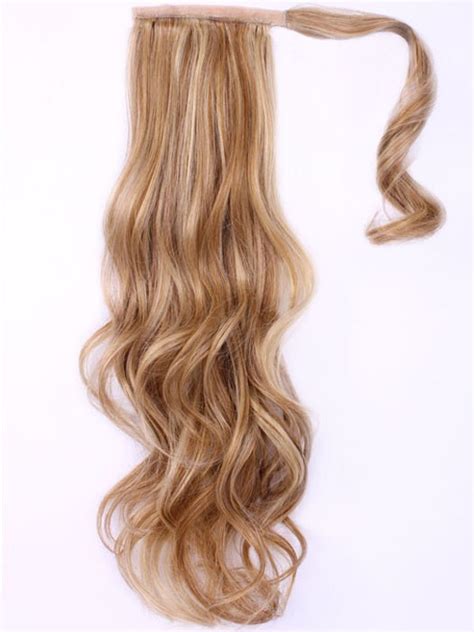 A perfect match for natural dark brown hair. Dark Brown Long Wavy Synthetic Hair Ponytail, Best Wigs ...