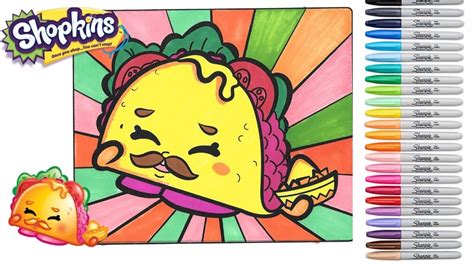 For you, we have collected a large collection of black and white pictures depicting charming products that come to life. Coloring Shopkins Taco Terrie Coloring Book Page Colored ...