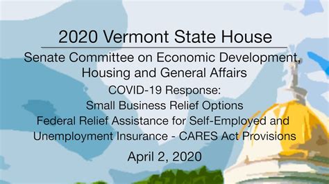 911, the house proceeded with 3 hours of debate on the motion that the house concur in the senate amendment to h.r. Vermont State House - COVID-19: Small Business Relief ...