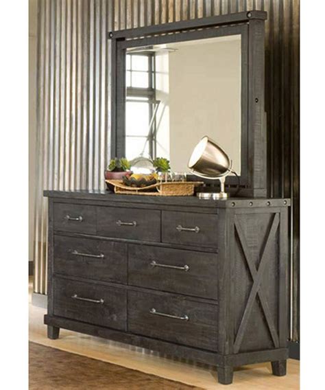 This dark chest drawer is finely constructed. Farmhouse-inspired dresser with optional mirror | Solid ...