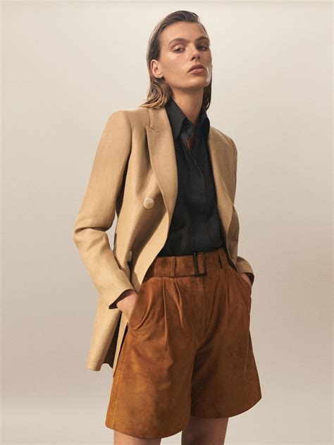 2 button, 2 lower flap pockets and breast welt. Women's Trousers | Massimo Dutti Spring Summer Collection ...