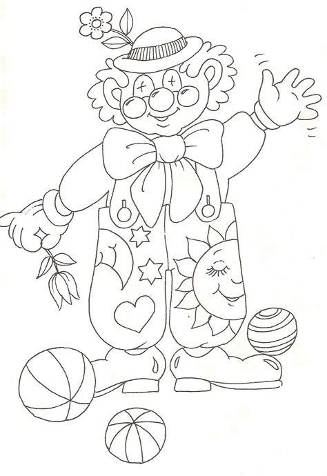 Page de coloriage clown � colorier gratuitement. Coloriages personnages