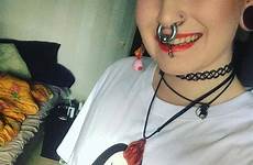 pierced huge women septums septum ring piercings tattooed punk facial girls stretched tumblr