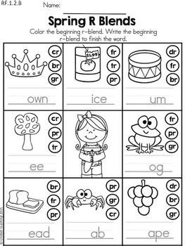 This book contains a collection of worksheets, games and activities intended for use with children in kindergarten (prep) and grade 1 to help them learn the b. Spring Literacy Worksheets (1st Grade) | Blends worksheets ...