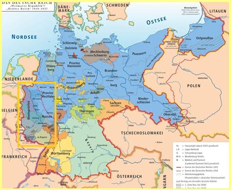 Mapa de alemania político de gran tamaño con cada uno de los länder en un color diferenciado. Monedas y Mundo: 2 Euros Alemania 2017: Renania-Palatinado: Porta Nigra