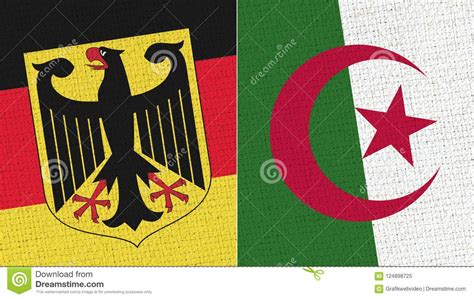 Tysklands flagga är tillverkad i eu av högkvalitativ marinpolyester. Tyskland Och Algeriet Flagga Fotografering för Bildbyråer ...