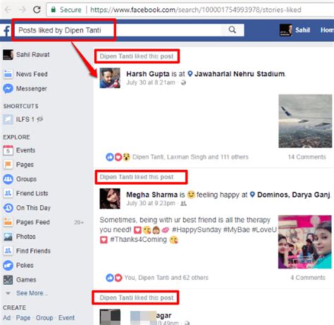 Press 3 horizontal lines then press settings and privacy. How To View All Posts Liked By A Facebook User Using ...