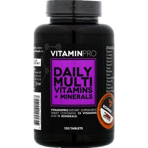 Protein (plant or animal), fruits, vegetables, grains and dairy. VitaminPro® Daily Multi Vitamins + Minerals, First Class ...