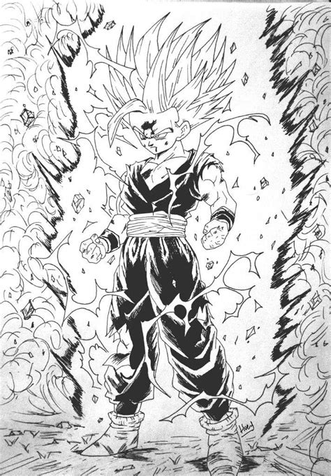 Gohan also uses this form to battle broly when the latter reappears in dragon ball z: SSJ2 Gohan Drawing | DragonBallZ Amino