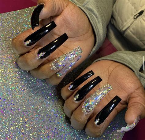 'nails | pin:@foreverJ?. | Long acrylic nails, Black ...