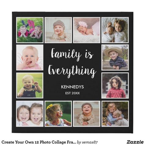 We understand the need for classic designs that last for seasons as well as clever layouts that are meant to change with the times. Create Your Own 12 Photo Collage Frame Black Faux Canvas ...