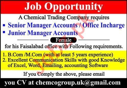 Advertising account manager jobs, employment. Senior Manager Accounts & Office Incharge Jobs 2020 2021 ...