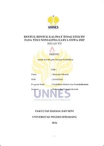 Gangguan pola nafas tidak efektif. BENTUK-BENTUK KALIMAT TIDAK EFEKTIF PADA TEKS NONSASTRA ...