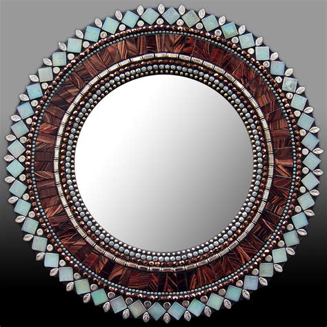 Zetamari Mosaic Round Mirror in Green Tea Artistic Artisan Designer Mirrors - Sweetheart Gallery ...