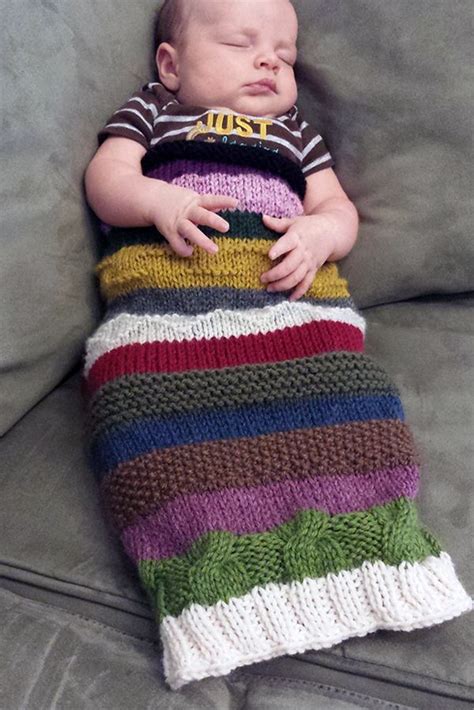 Pattern is free on the website. Free Knitting Pattern for Easy Scrappie Suri Baby Sack ...