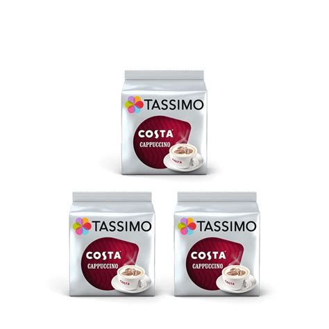 Tassimo costa americano coffee pods (case of 5, total 80 pods, 80 servings): TASSIMO Costa Cappuccino pods value pack | 3 packs of T ...