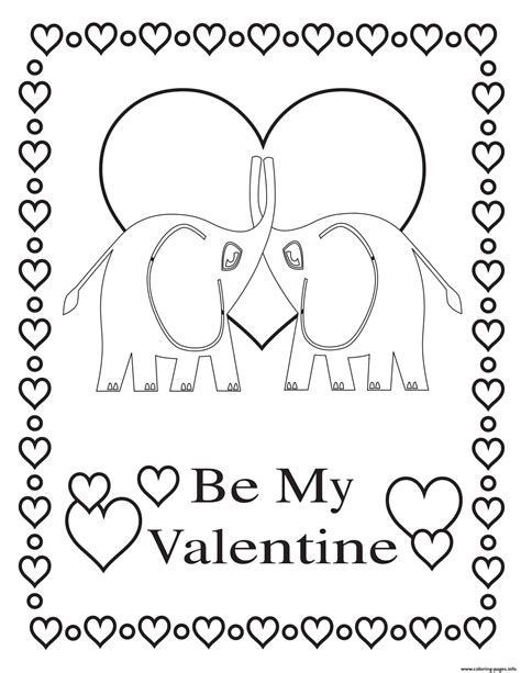 Heart coloring pages take a look at our heart coloring pages for even more ideas for a fun valentine's day craft activity. Be My Valentine Elephants Coloring Pages Printable