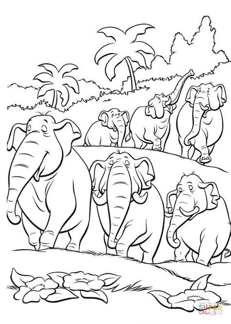 Kostenlose ausmalbilder in einer vielzahl von themenbereichen, zum ausdrucken und anmalen. Ausmalbild: Elefanten im Dschungel | Ausmalbilder ...