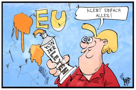 «la présidente von der leyen a été surprise. Von der Leyen By Kostas Koufogiorgos | Politics Cartoon ...
