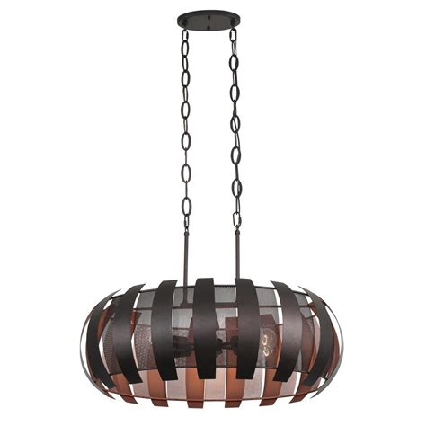 Kichler cartone 42526oz pendant light. Varaluz Sawyers Bar 6-Light 2-Tone Copper Ore Linear Pendant-287N06CO - The Home Depot