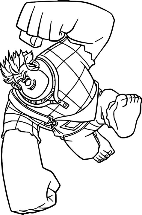 Printable wreck it ralph coloring pages. Wreck It Ralph Hitting Coloring Page - Free Printable ...