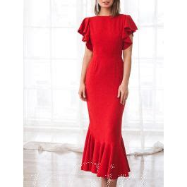Formal erstaunlich abendkleid kurz spitze bester preis. Abendkleid Meerjungfrau Kurz Hochgeschlossen Rot Mit ...