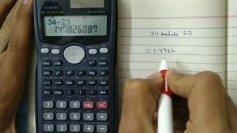 Once you have the answer in decimal form, subtract the whole number, then multiply the decimal value that's left by the divisor of your original problem. modulus/remainder Calculation 1 Step on scientific ...