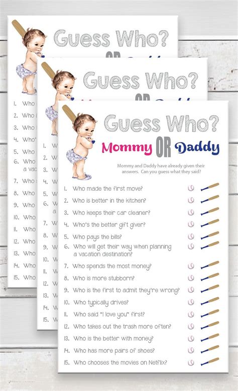 Throwing a coed baby shower for guys and girls is a fun way to celebrate mom and dad as they start their parenthood journey together. Matching gift tracker included. Guess Who game with ...