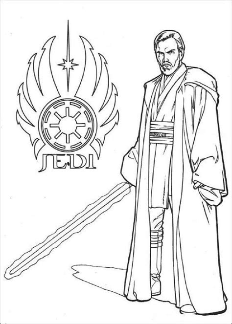 Other smaller stars surround it with their mouths curved into large smiles. Star Wars Coloring Pages Jedi Knight | Star wars coloring ...