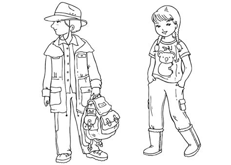 Coloring page - Australian children