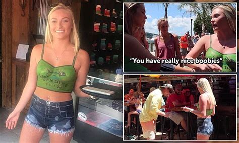 Naughty waitress draws attention when serving a customer wiggling with bottle stuck in her ass. Waitress serves stunned customers in nothing but a thong ...