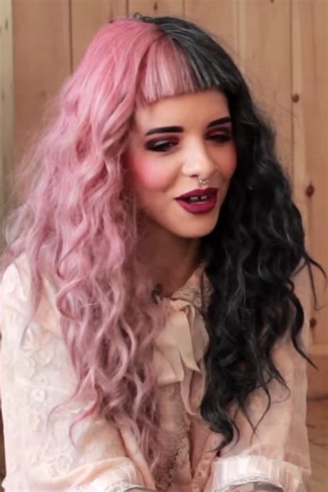 Busty blonde bangs two 5 min. Melanie Martinez Curly Black, Pink Baby Bangs, Split Color ...