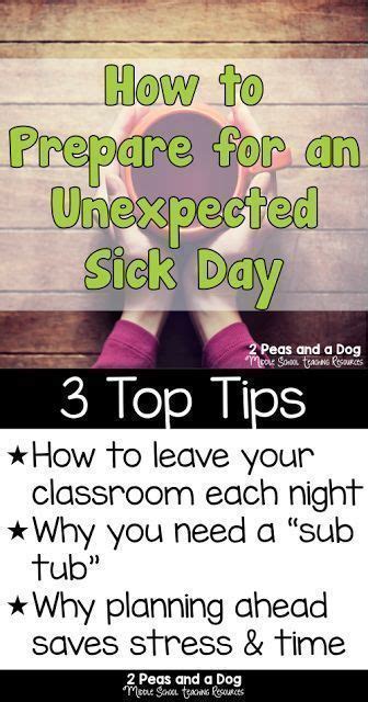 Being a good substitute teacher starts with an understanding of what you are expected to do and knowing that students are going to test you. How To Prepare For An Unexpected Sick Day | Teaching ...