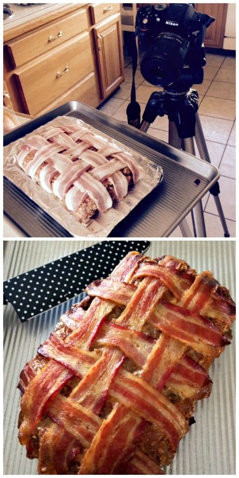 Comfort food at its best! bacon wrapped meatloaf collage | Bacon wrapped meatloaf, Good meatloaf recipe, Recipes