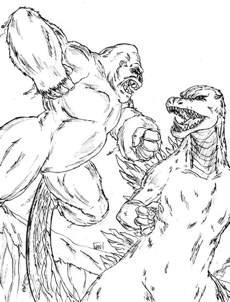 The image of a giant gorilla living on a secluded island was invented almost a hundred years ago. King Kong vs Godzilla by Amrock on DeviantArt