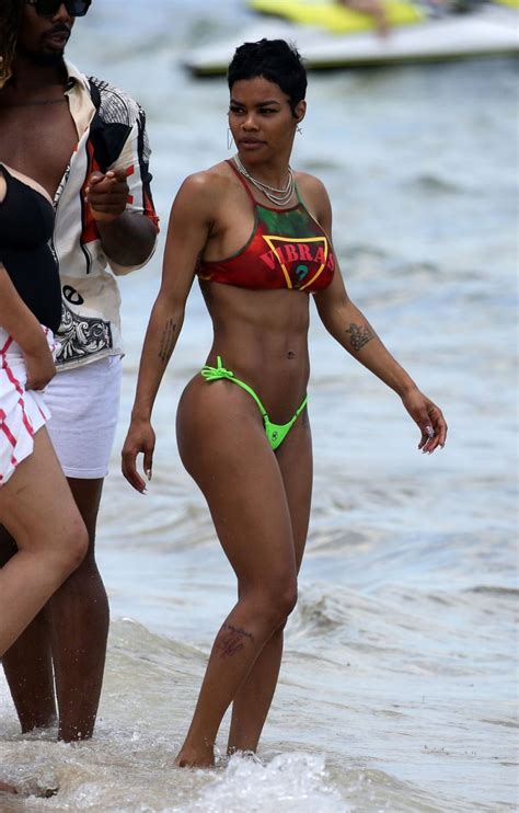 Teyana taylor's post baby body is unbelievable. TEYANA TAYLOR in BIkini at a Beach in Miami 07/04/2019 ...
