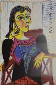 It depicts dora maar, the painter's lover, seated on a chair. Pablo Picasso - "Portrait de Dora Maar" cartel original ...