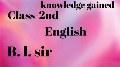 Class 2 english worksheet । class 2 grammar syllabus. Class-2nd English 07/10 - YouTube