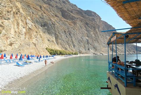 The intimate atmosphere of glika nera beach offers a great swimming and diving experience away from the big crowds. Sweet Water beach (Glyka Nera) Sfakia Chania | Crete - Cretamap.com