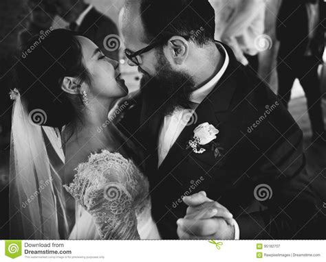 Newlywed Couple Dancing Wedding Celebration Stock Image - Image of husband, dancing: 95182707