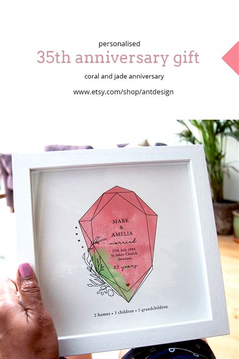 Traditional, modern and symbolic anniversary gifts. 35th Anniversary Gift in 2020 | 35th wedding anniversary ...