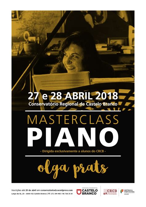 Iniciou a sua formação aos cinco anos de idade com a sua mãe que era professora de piano e aos seis anos com o professor e pedagogo joão maria. Masterclass de Piano com Olga Prats - Conservatório ...